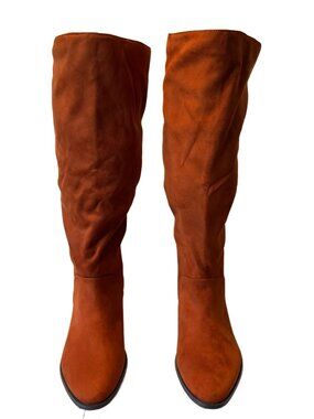 Women's Felicity Boots Size 11 Wide Mid-Calf Suede Copper 2" Heel NIB